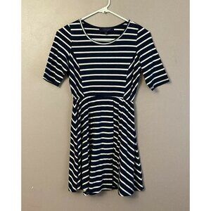 W Girl Navy & White Striped Aline Dress Size XL Girl’S Clothing